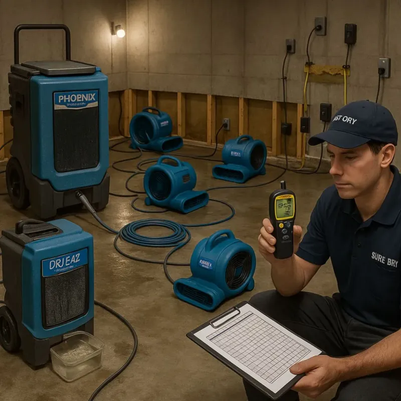Structural Drying and Dehumidification process in Pine Island Center, FL